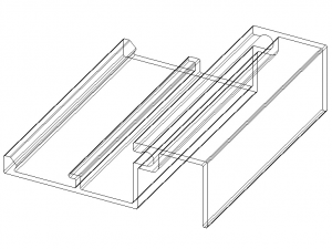 Extruded Aluminium Profile Enclosures Set for Shopfront 3Dモデル
