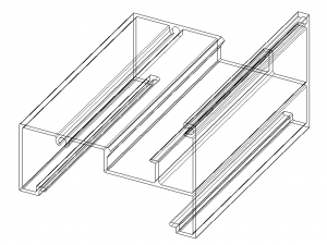 Extruded Aluminium Profile Enclosures Set for Shopfront 3Dモデル