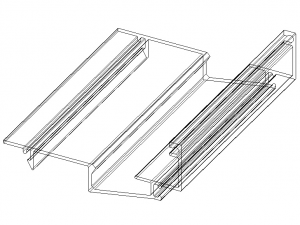 Extruded Aluminium Profile Enclosures Set for Shopfront 3Dモデル
