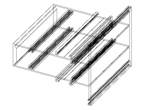Extruded Aluminium Profile Enclosures Set for Shopfront 3Dモデル
