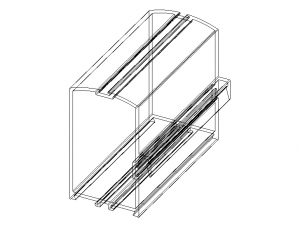 Extruded Aluminium Profile Enclosures Set for Shopfront 3Dモデル