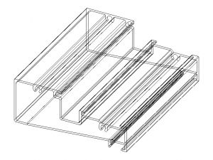 Extruded Aluminium Profile Enclosures Set for Shopfront 3Dモデル