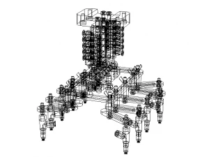 Mech W Vacuum Grippers 3D Model