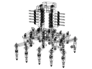 Mech W Vacuum Grippers 3D Model