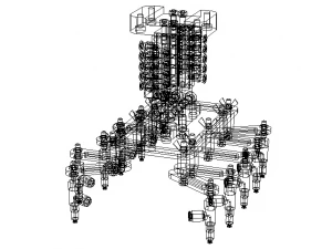 Mech W Vacuum Grippers 3D Model