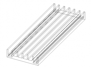 Extruded Aluminium Profile Enclosures Set for Heat Sink Model 3D