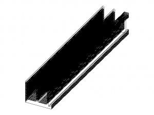 Extruded Aluminium Profile Enclosures Set for Heat Sink Model 3D