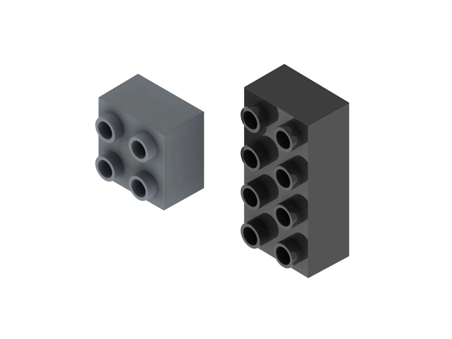 2x2 and 2x4 Building Blocks Design 3D Model .c4d .max .obj .3ds .fbx .stl .blend