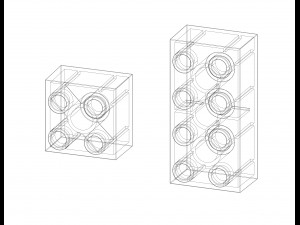 2x2 and 2x4 Building Blocks Design Model 3D