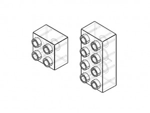 2x2 and 2x4 Building Blocks Design Model 3D
