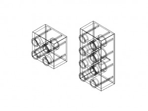 2x2 and 2x4 Building Blocks Design Model 3D