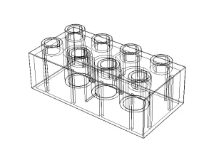 2x2 and 2x4 Building Blocks Design 3D Model