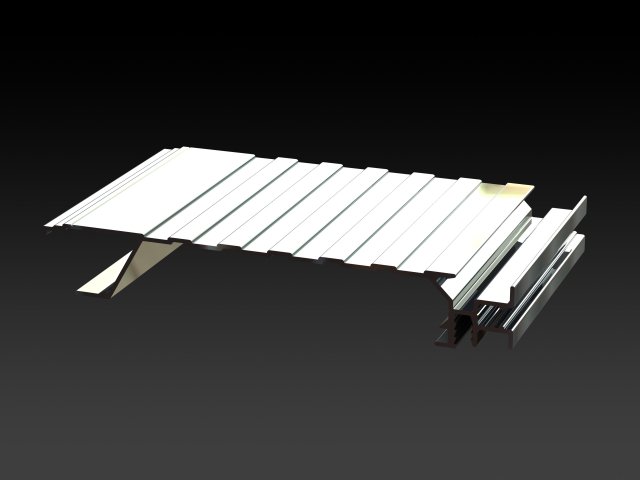 Aluminum Extruded Floor Planking 3D 모델 .c4d .max .obj .3ds .fbx .stl .blend 