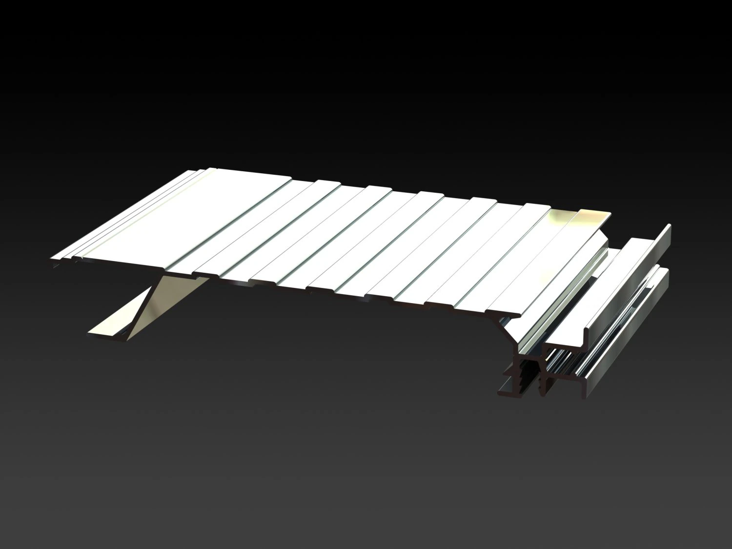 Aluminum Extruded Floor Planking 3D Model .c4d .max .obj .3ds .fbx .stl .blend 