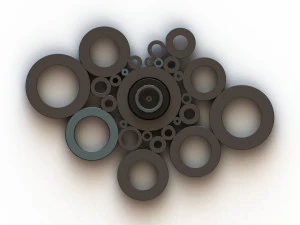 Cylindrical Ring Gages Set for Measuring Range 8 to 175 mm 3D Model