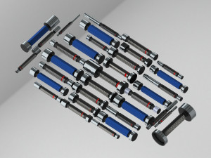 Cylindrical Type Plug Gauge Set for Measuring Range 6 to 50 mm 3Dモデル