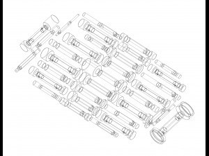 Cylindrical Type Plug Gauge Set for Measuring Range 6 to 50 mm 3D Model