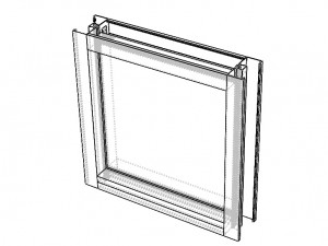 Aluminium Glass Fixed Window 3D Model