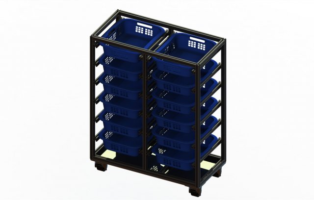 Aluminium Profile Storage Rack Modello 3D .c4d .max .obj .3ds .fbx .stl .blend