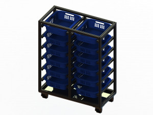 Aluminium Profile Storage Rack 3D Model