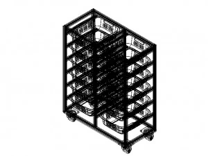 Aluminium Profile Storage Rack 3D Model