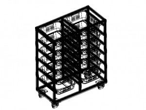Aluminium Profile Storage Rack Modello 3D