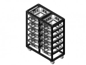 Aluminium Profile Storage Rack Modello 3D