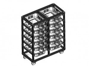 Aluminium Profile Storage Rack Modello 3D