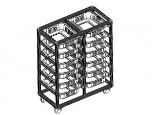 Aluminium Profile Storage Rack Modello 3D
