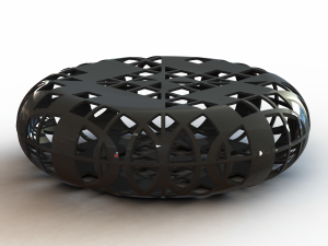 Grey Circular Shape Bench 3D 模型