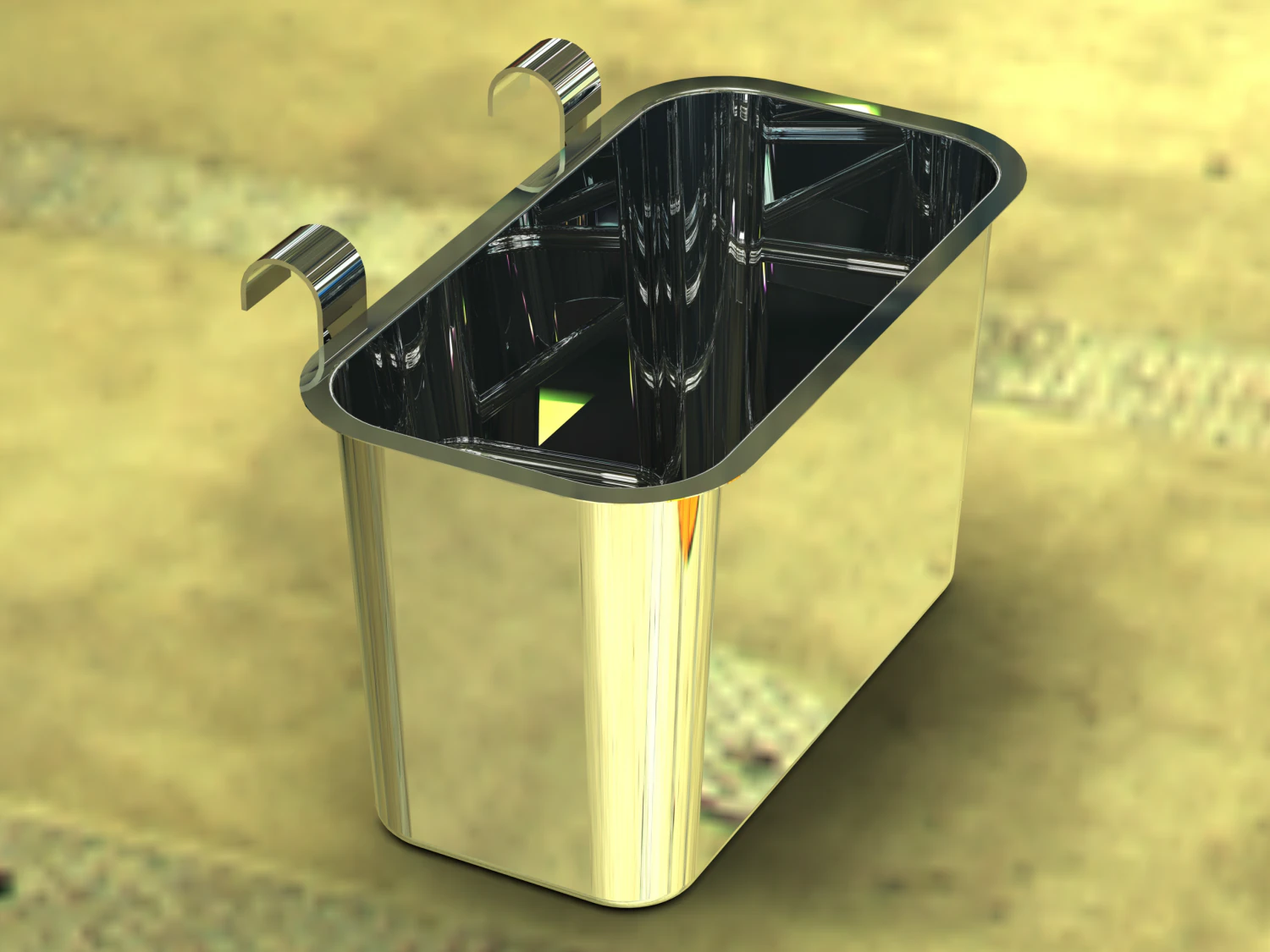 Hanging Stainless Steel Waste Bin 3D Model .c4d .max .obj .3ds .fbx .stl .blend 