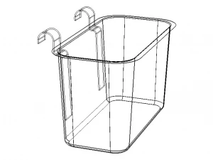 Hanging Stainless Steel Waste Bin 3D Model
