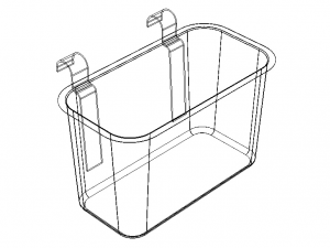 Hanging Stainless Steel Waste Bin Modello 3D