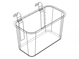 Hanging Stainless Steel Waste Bin 3D Model
