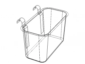 Hanging Stainless Steel Waste Bin 3D Model