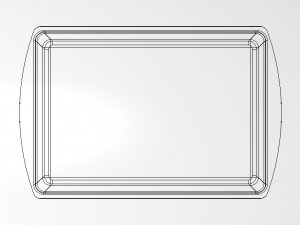 Cooking Mould Rectangle 25X38CM 3D-Modell