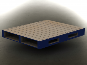 Wood Block Pallet 48 x 40 in 3D Model