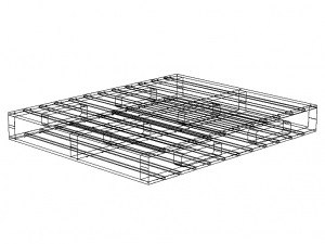 Wood Block Pallet 48 x 40 in 3D-Modell