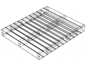 Wood Block Pallet 48 x 40 in 3D-Modell