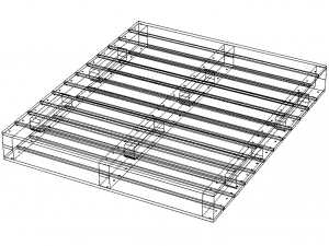 Wood Block Pallet 48 x 40 in 3D-Modell