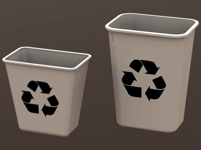 PE Waste Bin 3D Modell .c4d .max .obj .3ds .fbx .stl .blend