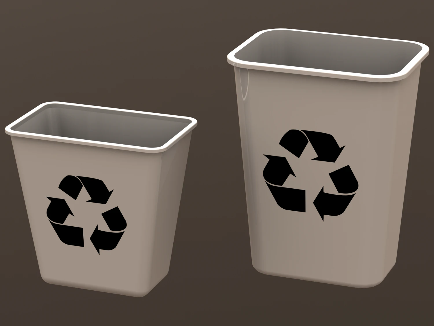 PE Waste Bin 3D Model .c4d .max .obj .3ds .fbx .stl .blend