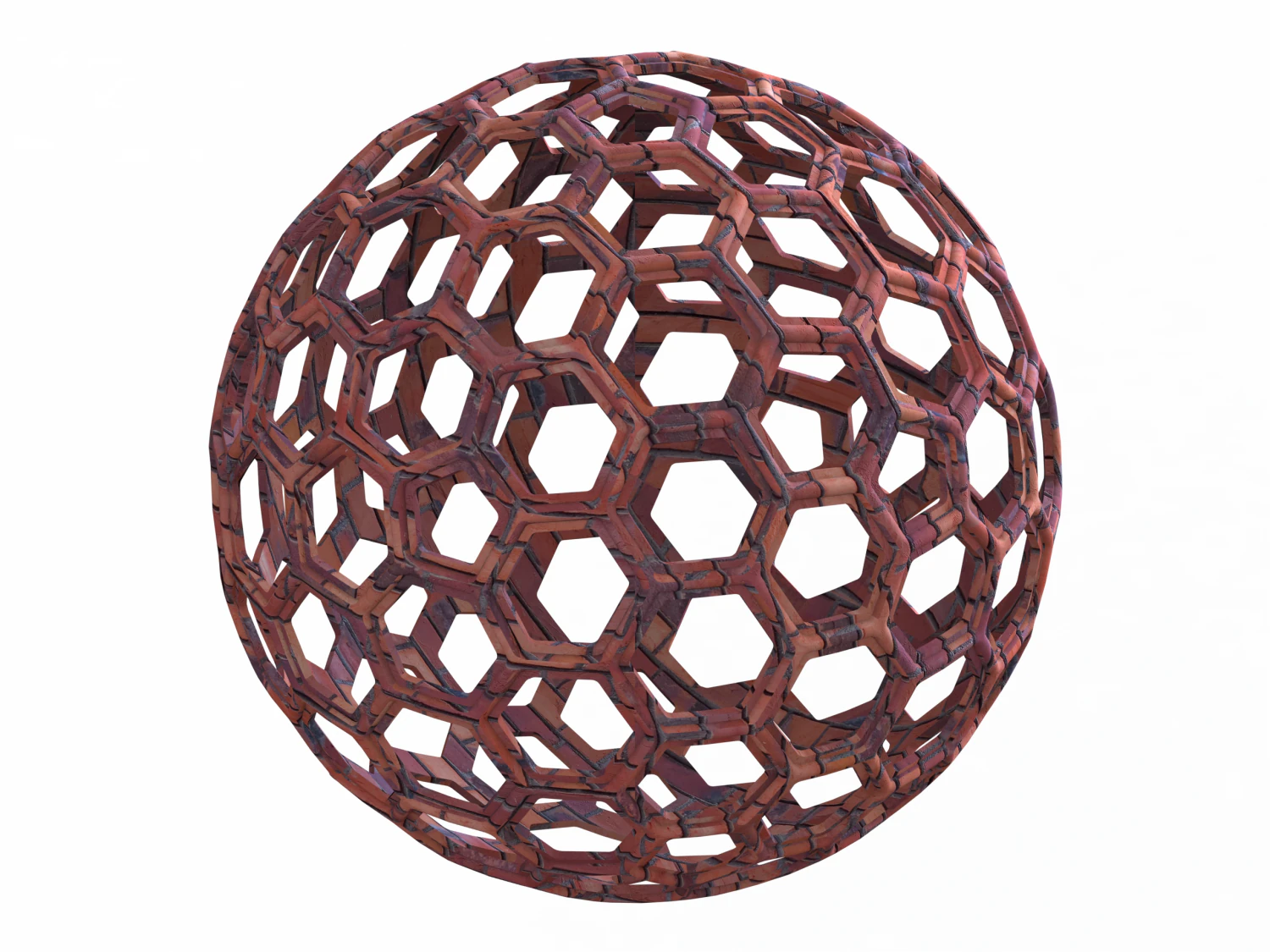 Wireframe Shape Geometric Honeycomb Sphere 3D Print Model .c4d .max .obj .3ds .fbx .stl .blend 