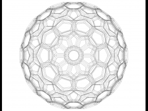 Wireframe Shape Geometric Honeycomb Sphere 3D 프린트 모델