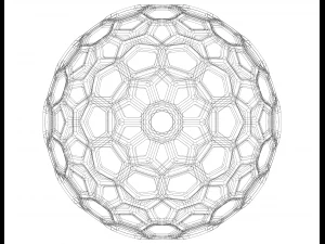 Wireframe Shape Geometric Honeycomb Sphere 3D Print Model