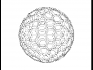 Wireframe Shape Geometric Honeycomb Sphere 3D 프린트 모델