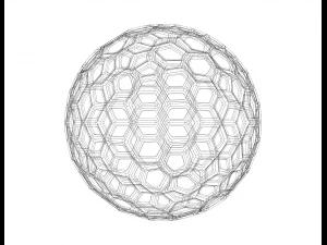 Wireframe Shape Geometric Honeycomb Sphere 3D Print Model
