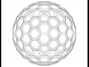 Wireframe Shape Geometric Honeycomb Sphere 3D Print Model