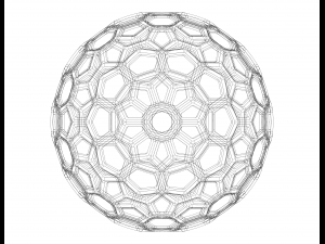 Wireframe Shape Geometric Honeycomb Sphere 3D 프린트 모델