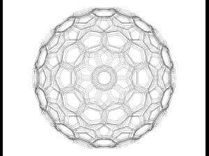 Wireframe Shape Geometric Honeycomb Sphere 3D Print Model